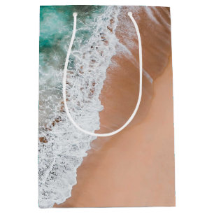 Waves on Sandy Beach  Medium Gift Bag