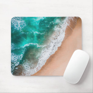 Waves on Sandy Beach Mouse Pad