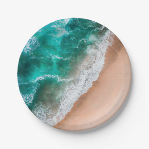 Waves on Sandy Beach  Paper Plates