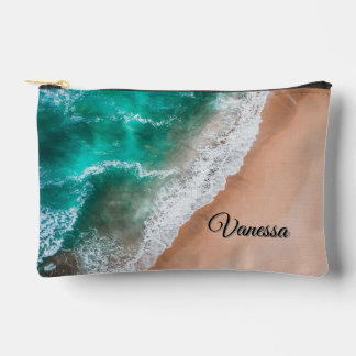 Waves on Sandy Beach Personal Accessory Pouch