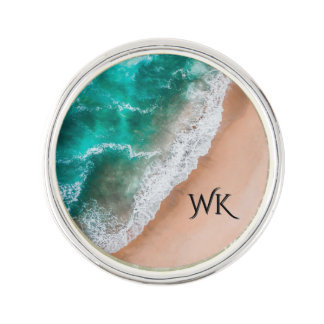 Waves on Sandy Beach Personal Lapel Pin