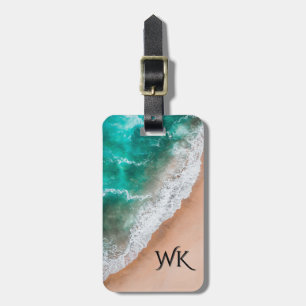 Waves on Sandy Beach Personal Luggage Tag