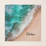 Waves on Sandy Beach Personal Scarf<br><div class="desc">Pretty blue wave laps against sandy beach</div>