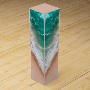 Waves on Sandy Beach Personal Wine Box