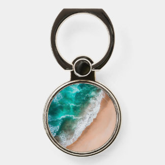 Waves on Sandy Beach  Phone Ring Stand