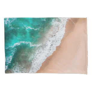 Waves on Sandy Beach  Pillow Case