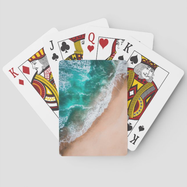 Waves on Sandy Beach  Poker Cards (Back)