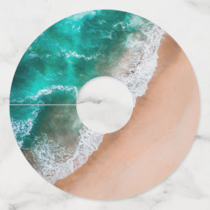 Waves on Sandy Beach  Wine Glass Tag