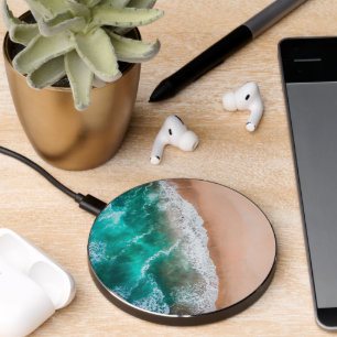 Waves on Sandy Beach  Wireless Charger
