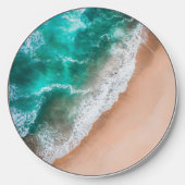 Waves on Sandy Beach  Wireless Charger (Front)