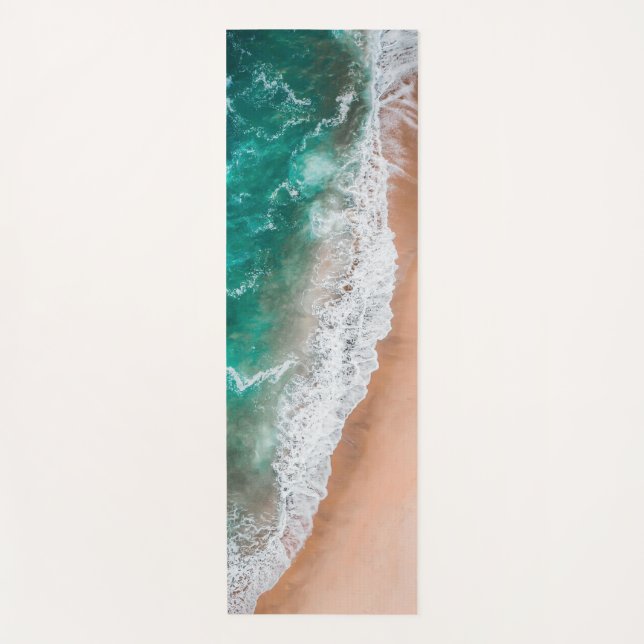 Waves on Sandy Beach  Yoga Mat (Front)