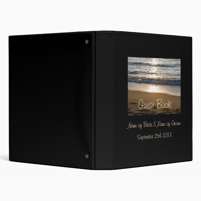 Waves on the Beach Wedding Guest Book Binder (Background)