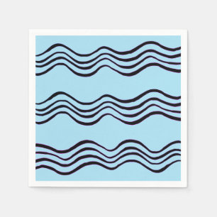 Waves Paper Plate Napkins