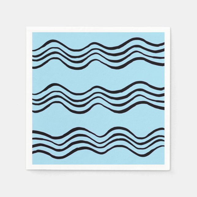 Waves Paper Plate Napkins (Front)