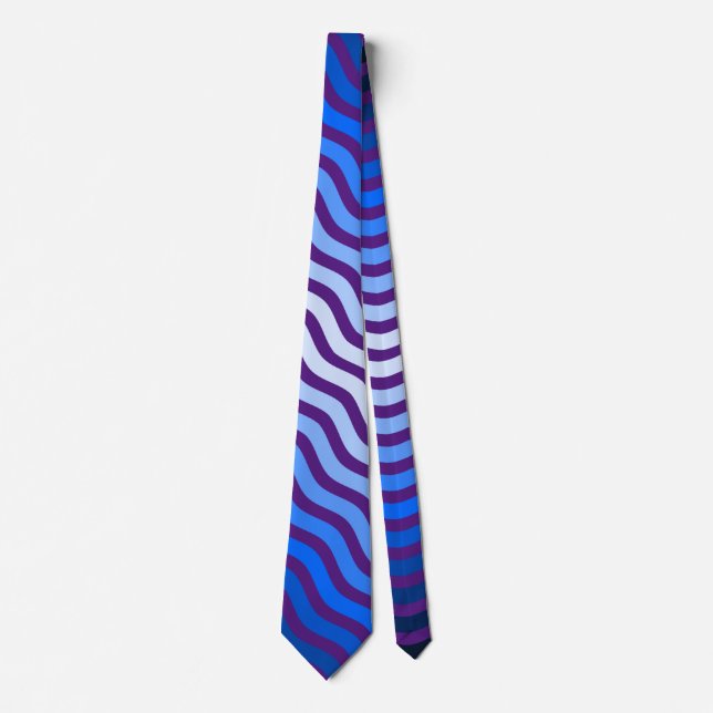 Waves pattern -01 D Purple BG Neck Tie (Front)