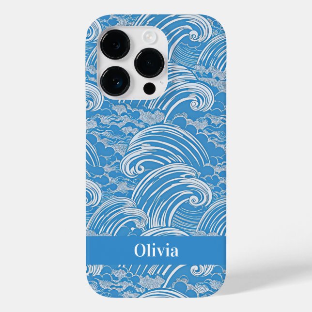 Waves Pattern Japanese Name  Case-Mate iPhone Case (Back)