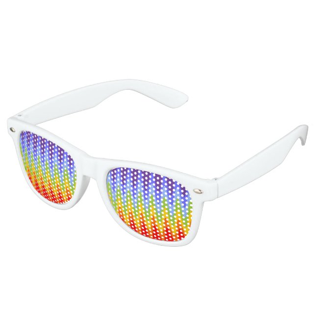 Waves Pattern - zigzag - chakra rainbow colors Retro Sunglasses (Angled)