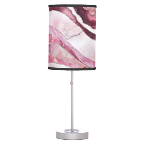 Waves _ Pink Marble Abstract Table Lamp