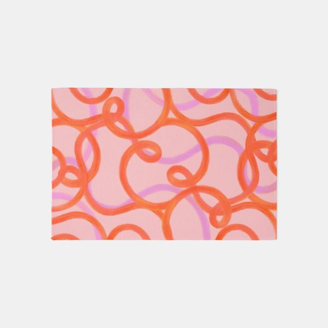 waves pink orange rug (Front)