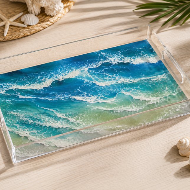 Waves Resin Look Coastal  Acrylic Tray (Creator Uploaded)