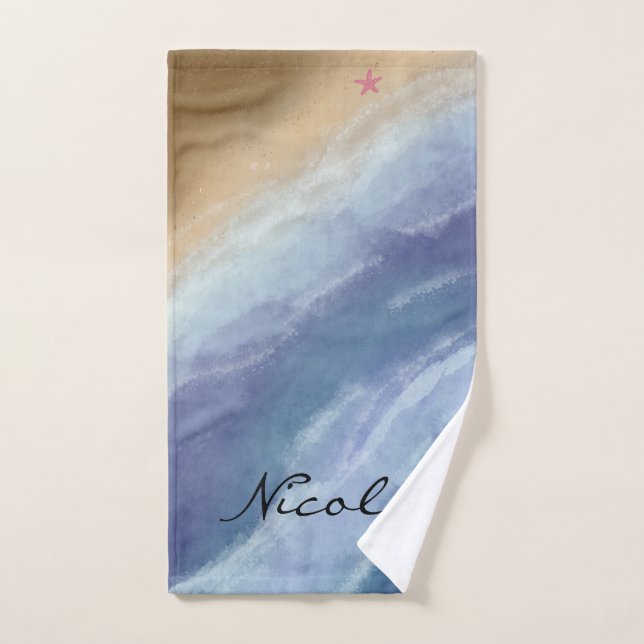 Waves rolling in  hand towel  (Hand Towel)