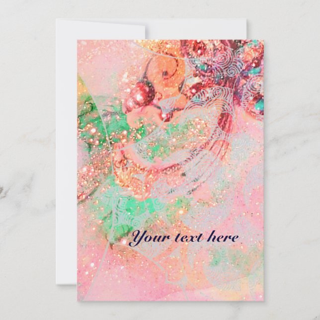 WAVES RUBY, bright red  blue pink gold sparkles (Front)