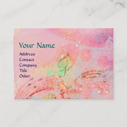 WAVES RUBY MONOGRAM bright pink green red blue Business Card