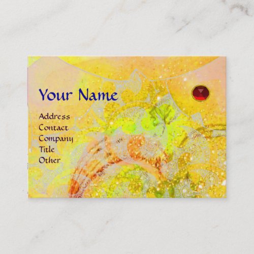 WAVES Ruby Monogrambright yellow green red orange Business Card