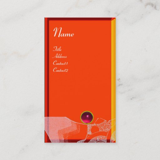 Customizable WAVES RUBY MONOGRAM,pink red yellow orange white Business Card Template
