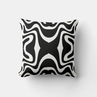 Waves seamless pattern, psychedelic throw pillow