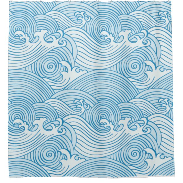 Waves Shower Curtain (Front)
