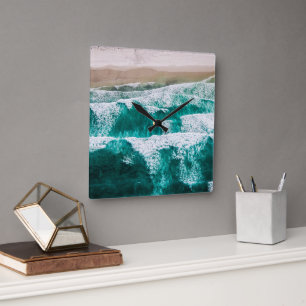 Waves Square Wall Clock
