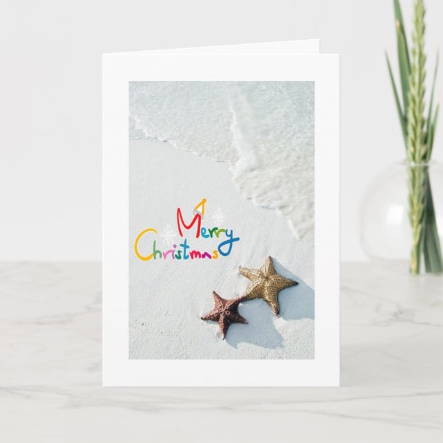 WAVES/STAR FISH GREETINGS AT CHRISTMAS AC MILES HOLIDAY CARD (Front)