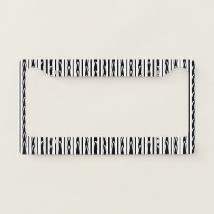Waves Stripes Abstract Patterns Black White Cool License Plate Frame