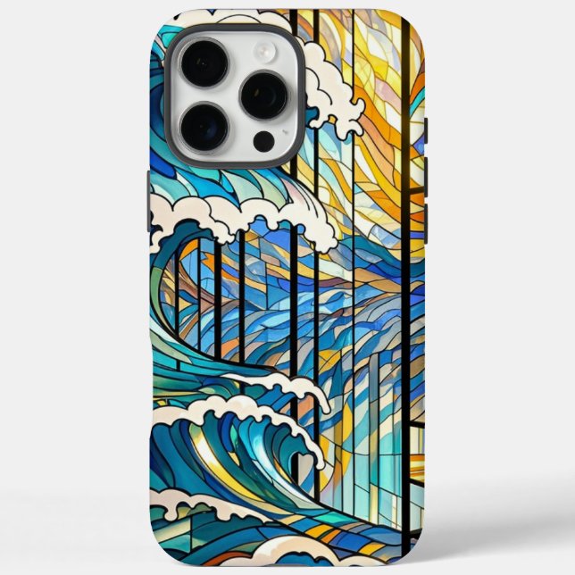 Waves & Sun Rays Stained Glass Art  Case-Mate iPhone Case (Back)
