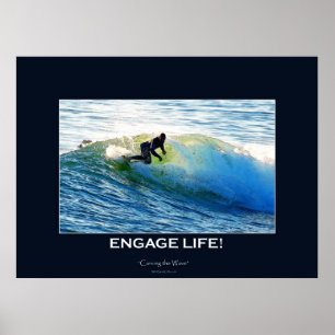 Waves Surfboard-rider Surfing Motivational Art Poster