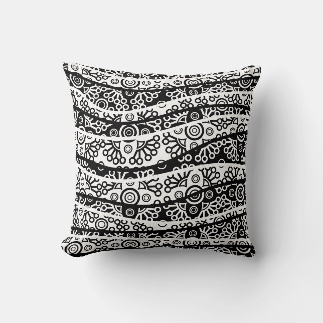 waves throw pillow (Front)