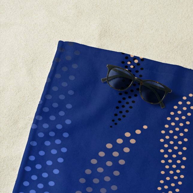 Waves Tiger (stylized pattern) 2 Beach Towel (In Situ)