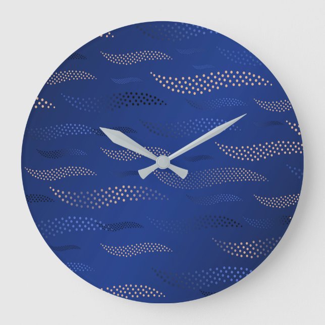 Waves Tiger (stylized pattern) 2 Large Clock (Front)