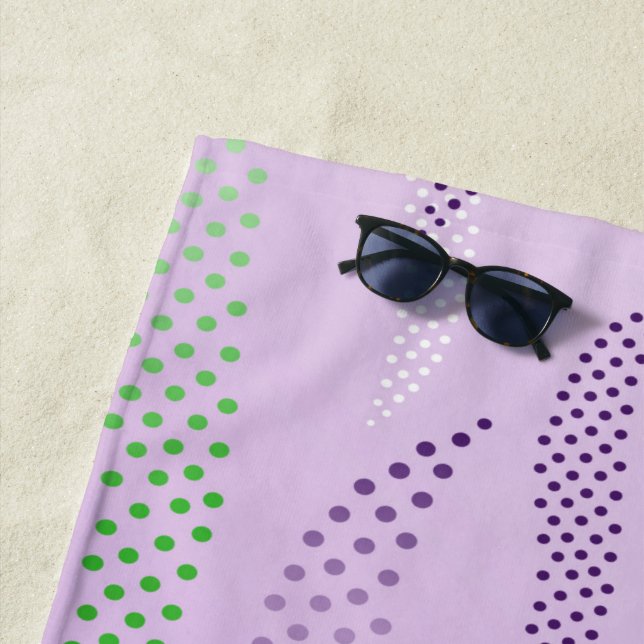 Waves Tiger (stylized pattern) 3 Beach Towel (In Situ)