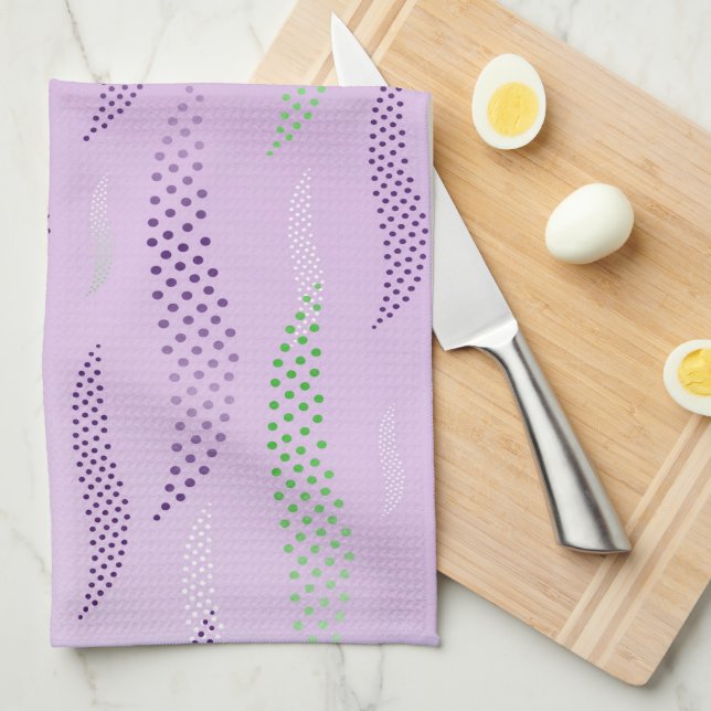 Waves Tiger (stylized pattern) 3 Kitchen Towel (Quarter Fold)