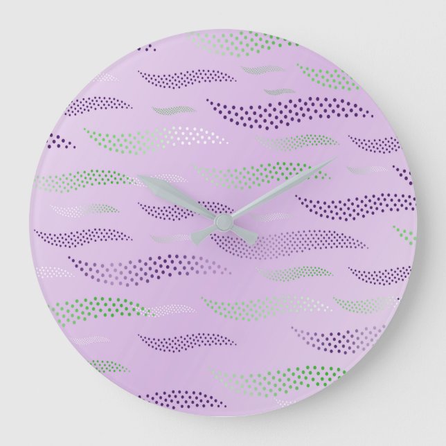 Waves Tiger (stylized pattern) 3 Large Clock (Front)