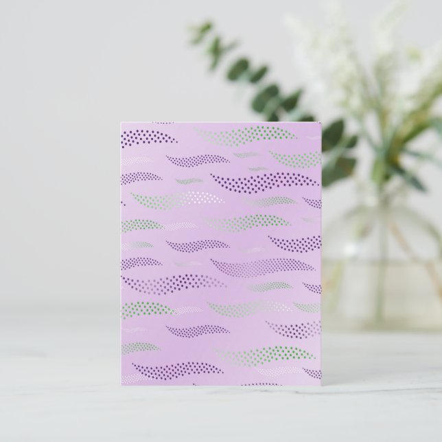Waves Tiger (stylized pattern) 3 Postcard (Standing Front)