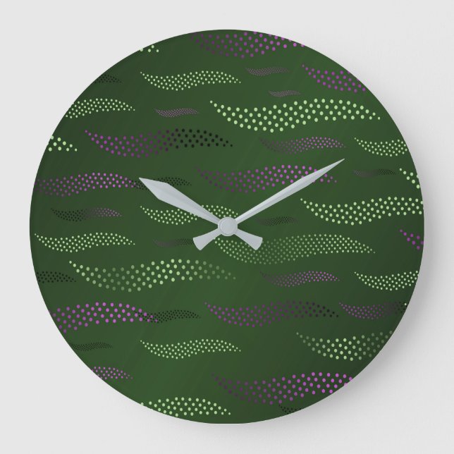 Waves Tiger (stylized pattern) 5 Large Clock (Front)