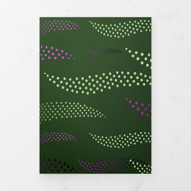 Waves Tiger (stylized pattern) 5 Tri-Fold Holiday Card (Cover)