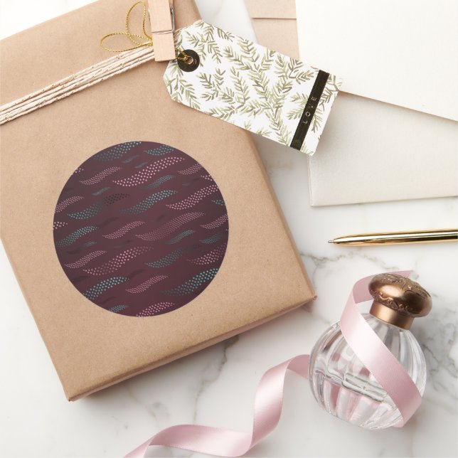 Waves Tiger (stylized pattern) 6 Classic Round Sticker (Gifting)