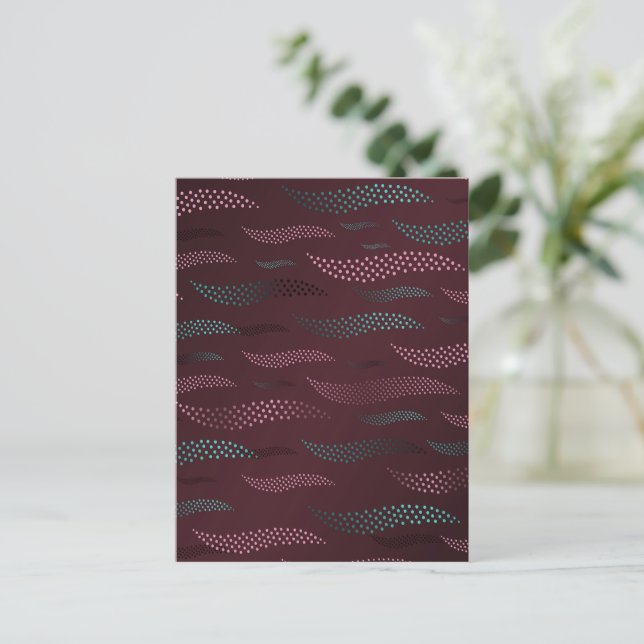 Waves Tiger (stylized pattern) 6 Holiday Postcard (Standing Front)