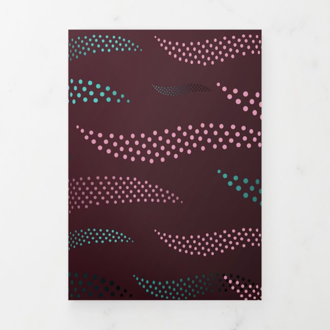 Waves Tiger (stylized pattern) 6 Tri-Fold Holiday Card (Cover)