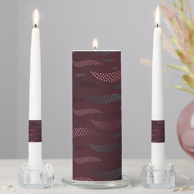 Waves Tiger (stylized pattern) 6 Unity Candle Set (In Situ)
