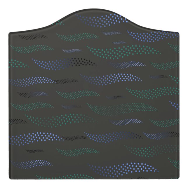 Waves Tiger (stylized pattern) 7 Door Sign (Large Crest Front)